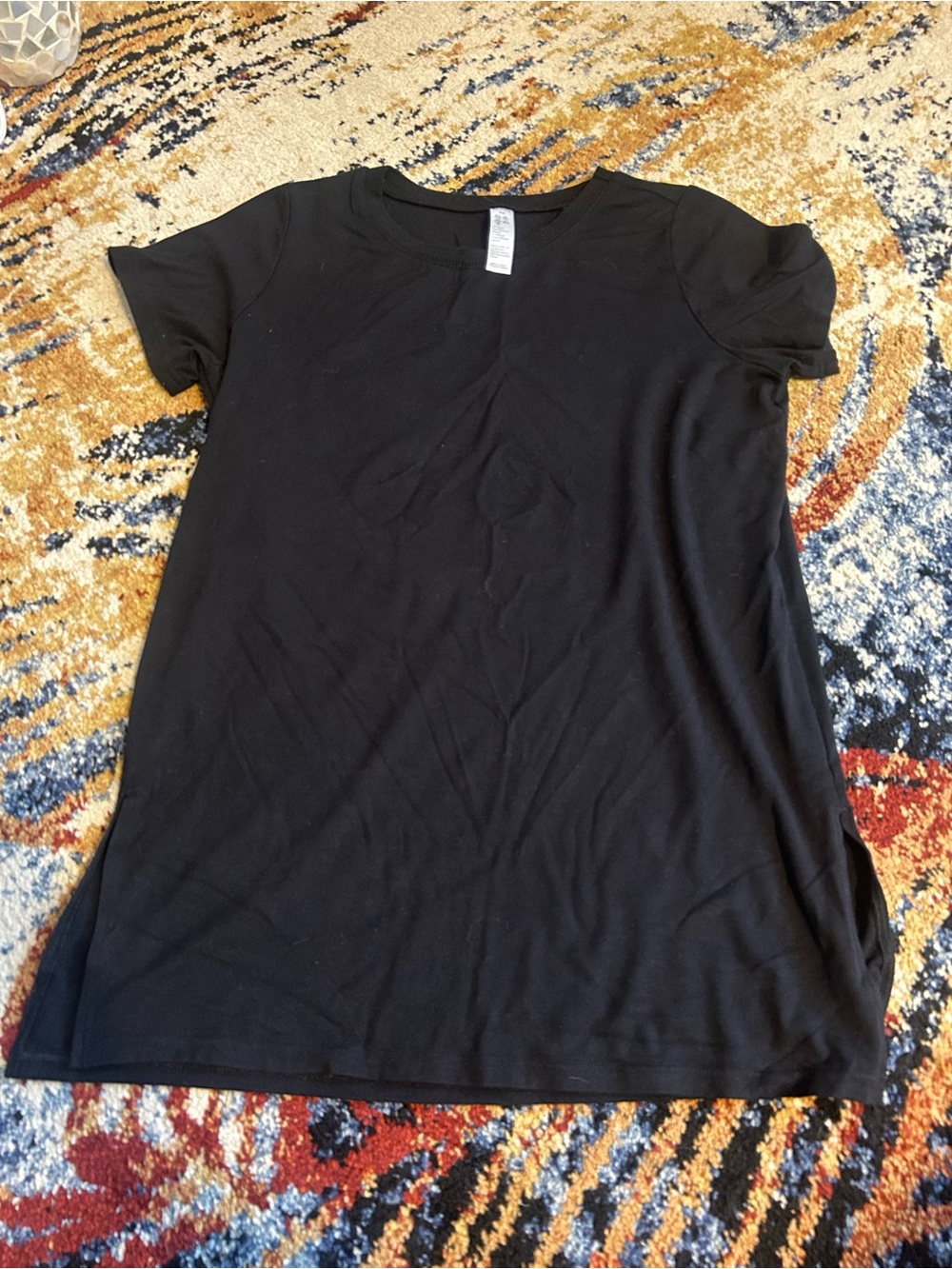 SPANX Black Short Sleeve Scoop Neck Tee